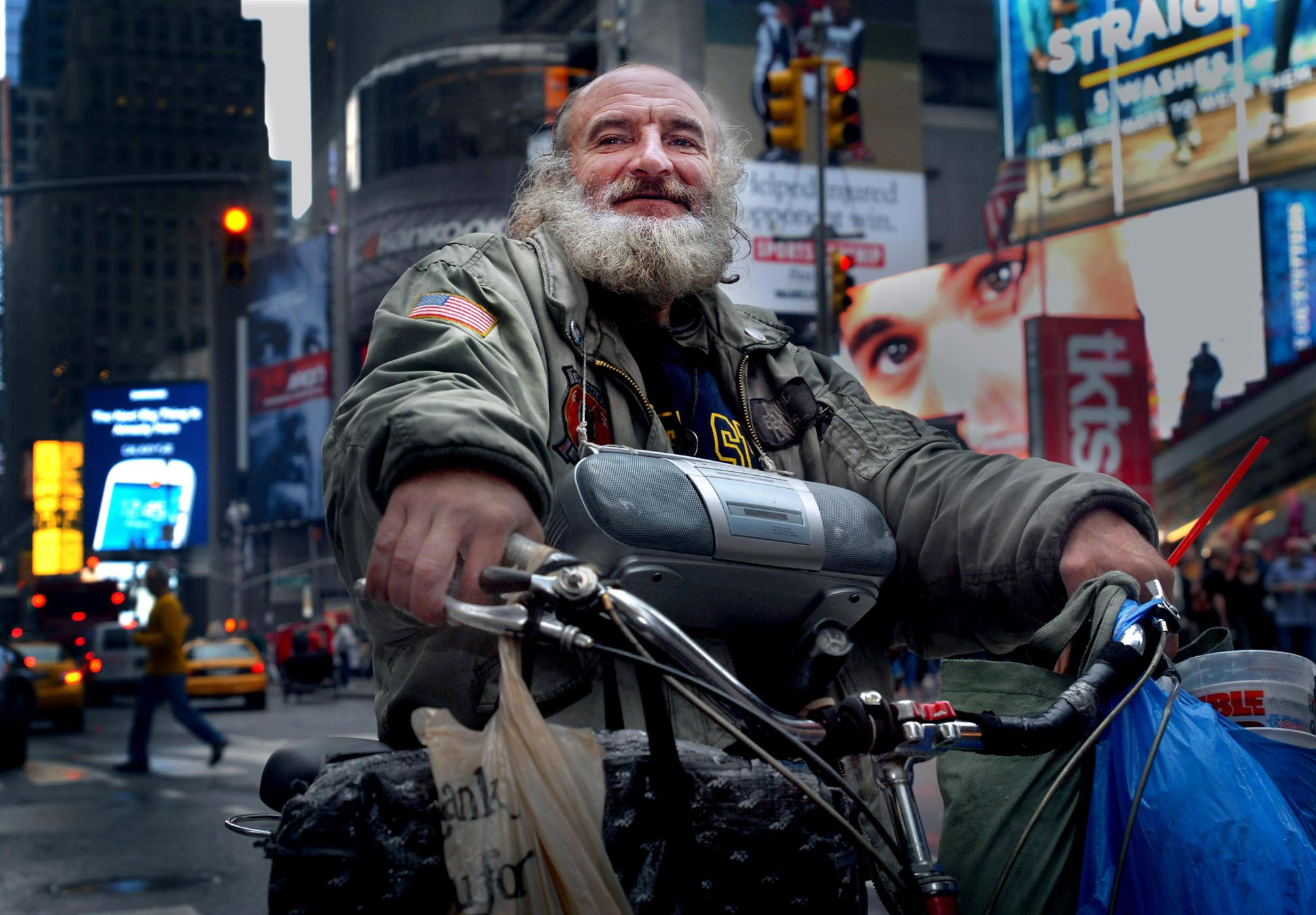 Signed Radioman on Bike Photo